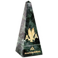 Grooved Obelisk Award - Green Marble (10"x4")